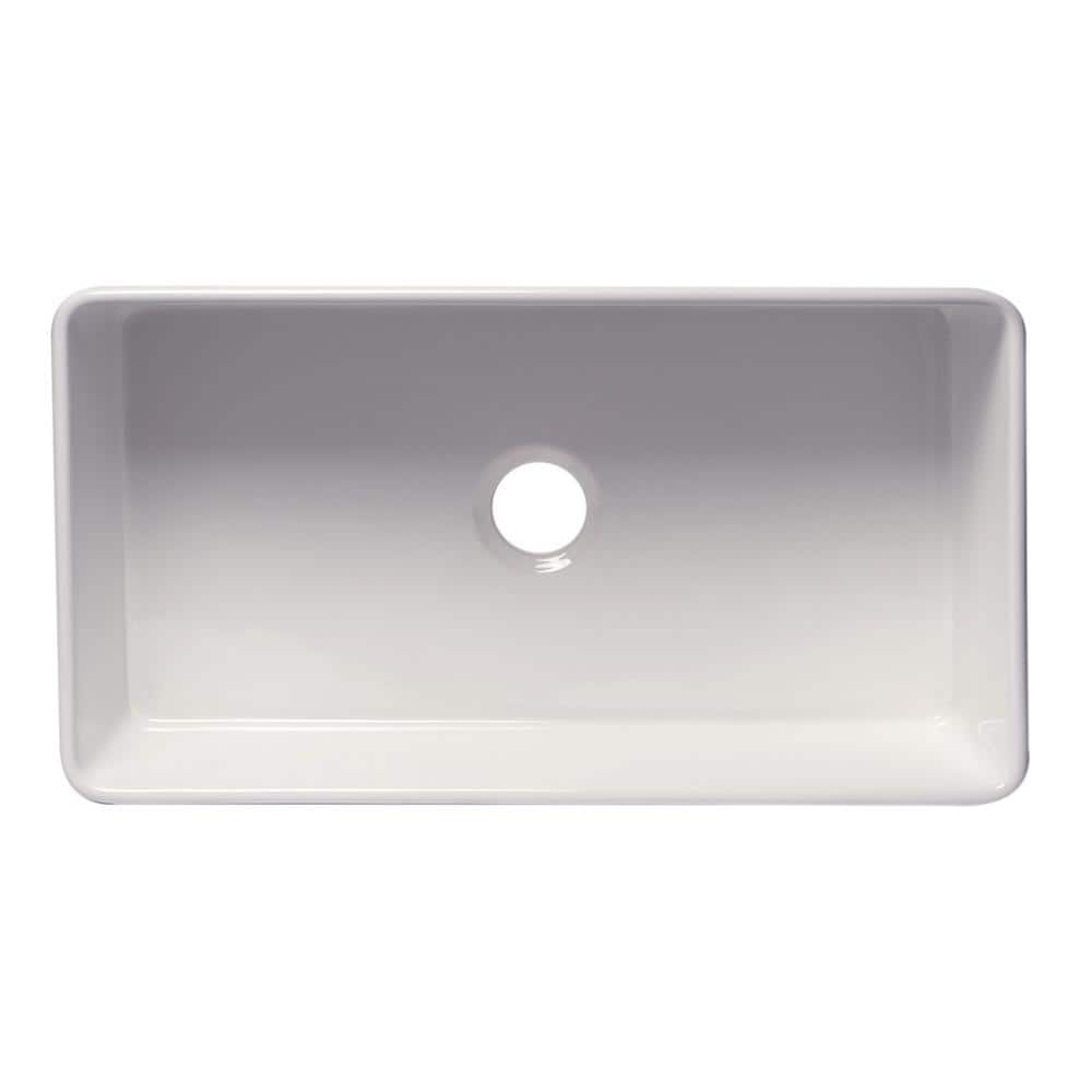 White Fireclay 36" Farmhouse Drop-in Kitchen Sink
