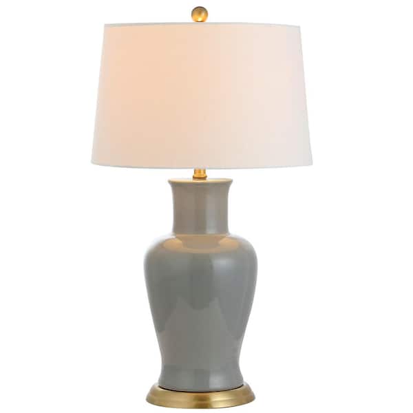 Julian 29 in. Gray Ceramic Table Lamp