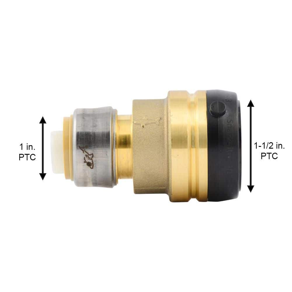 1-1/2-in x 1-in Brass Push-to-Connect Reducing Coupling