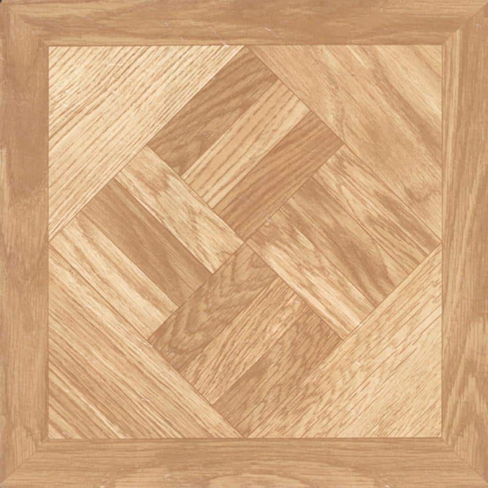 TrafficMaster Chaucer Oak 3 MIL x 12 in. W x 12 in. L Peel and