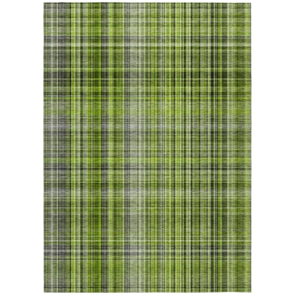 Green 8 ft. x 10 ft. Woven Plaid Rectangle Indoor/Outdoor Area Rug price history on PriceWatchPro