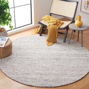 Abstract Black/Gray 6 ft. x 6 ft. Classic Crosshatch Round Area Rug