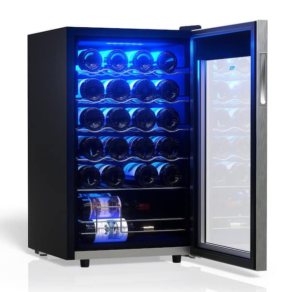 17.32 in. Single Zone 24 Wine Bottles Stainless Look Beverage & Wine Cooler