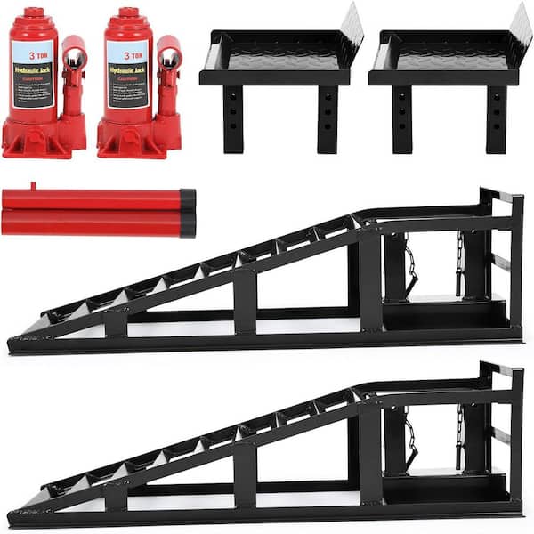 (2 Pack) Car Ramps, 5T 12,000 Lbs Hydraulic High Lift Service Automotive Car Lift