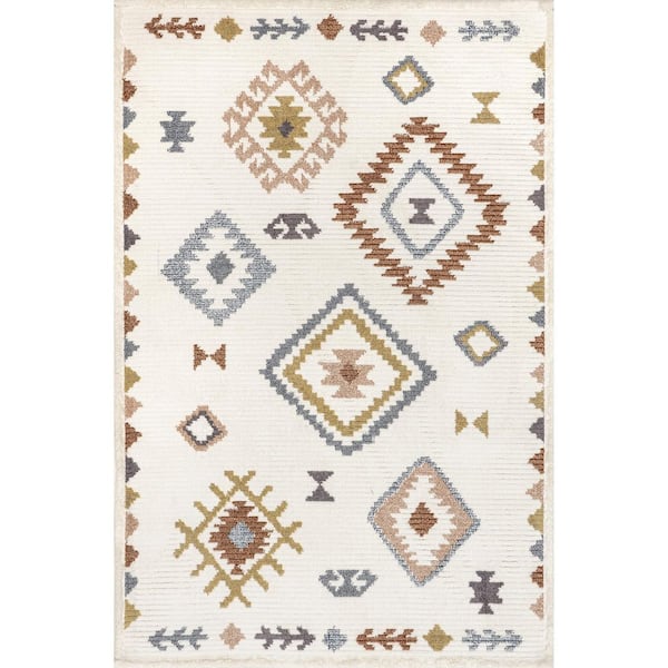 nuLOOM Libbie Southwestern Fringe Beige 7 ft. x 9 ft. Area Rug