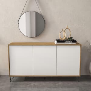 Montreal Walnut and White Wood 59 in. Sideboard