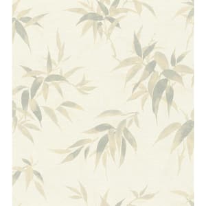 Minori White Leaves Wallpaper Sample