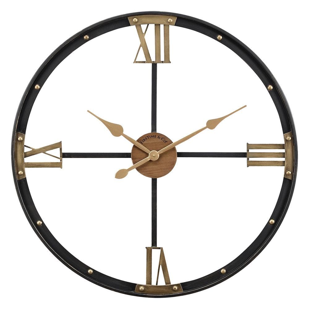 https://images.thdstatic.com/productImages/fc17b0b1-5211-5587-aed8-82ce534569e8/svn/black-firstime-co-wall-clocks-31240-64_1000.jpg