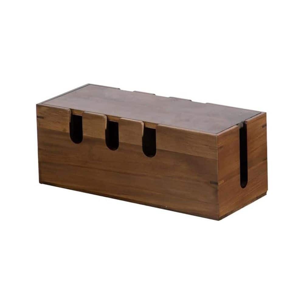 Wooden Large Cable Management Box Cord Hider Desk Organizer Power Strip Surge Protector Floor Organizer Brown price history on PriceWatchPro