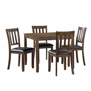 Anderson 5-Piece Charcoal Brown Finish Wood Top Dining Room Set Seats 4