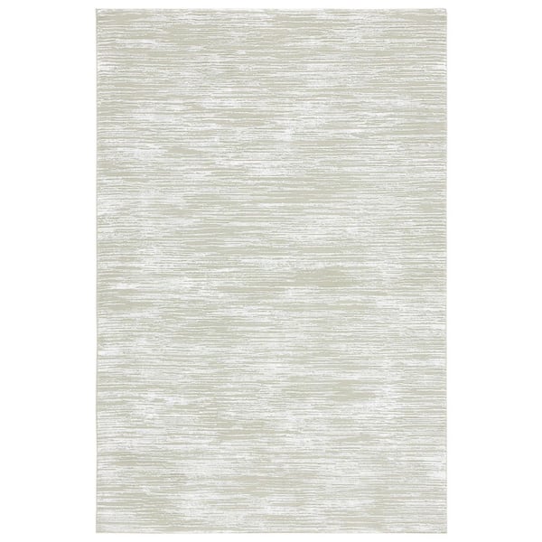 Revive 7 ft. x 9 ft. Sage/Ivory Solid Distressed Area Rug