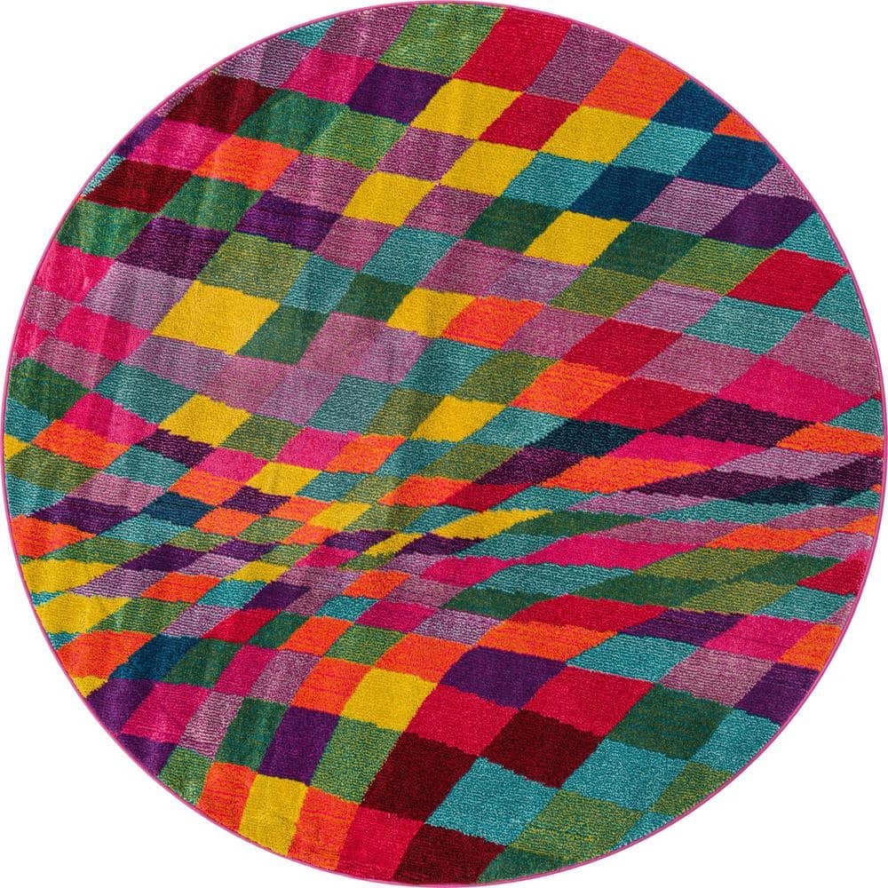 Unique Loom Estrella Horta Multi 6' 0 x 6' 0 Round Rug 3122641 The Home Depot