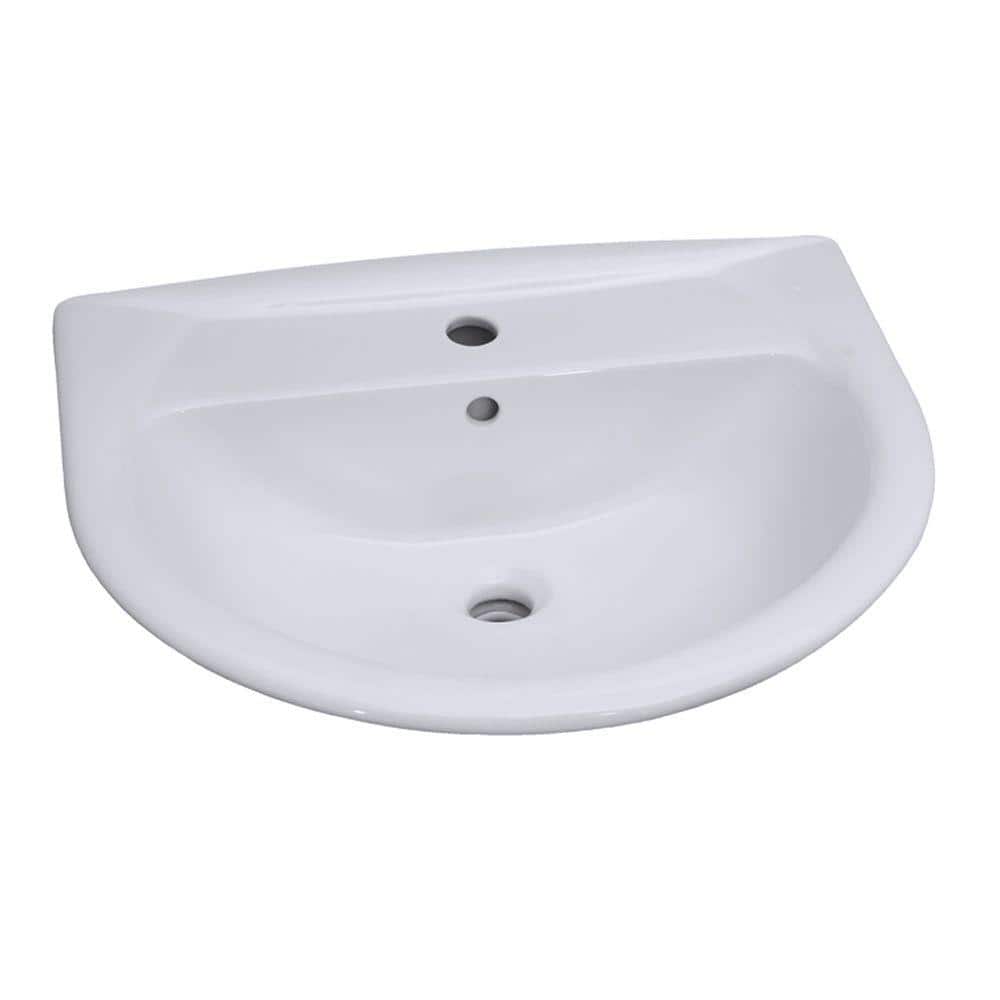 Karla White Vitreous China 22'' Pedestal Bathroom Sink with Overflow