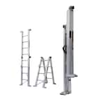 9 ft. Height 12 ft. Reach Aluminum Fully Compactable Multi-Position Ladder 375 lbs. Load Capacity Type IAA Duty Rating