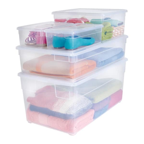 HDX 20 Qt. Premium Sweater Box in Clear PC151306-001 - The Home Depot