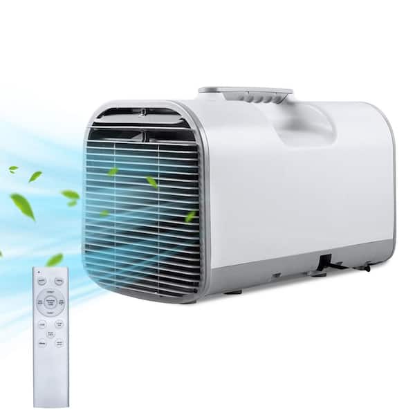 4500 BTU Portable Air Conditioner Cools 150 sq.ft. with Remote, Dehumidifier, for Tent, Camping, RV, 24Hr Timer in Gray