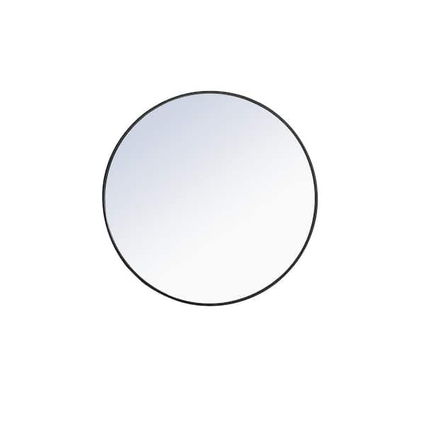 Unbranded Timeless Home 36 in. W x 36 in. H Contemporary Metal Framed Round Black Mirror