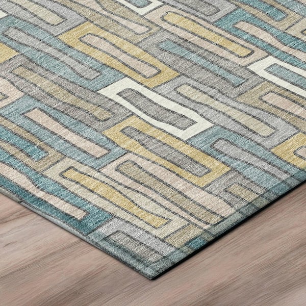 Chantille Machine Washable Indoor/Outdoor Abstract ACN3054 Gray 9 ft. x 12 ft. Area Rug