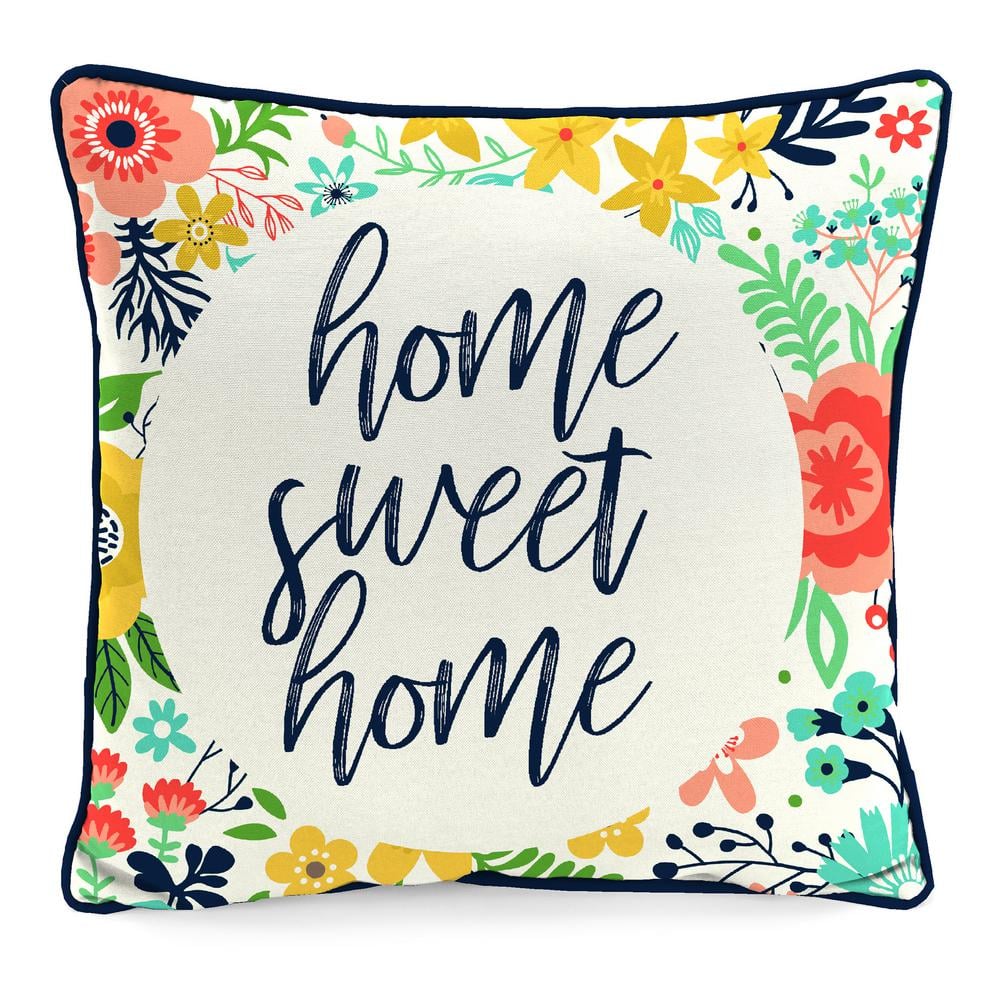 16 in. L x 16 in. W x 4 in. T Outdoor Throw Pillow in Home Sweet Home price history on PriceWatchPro