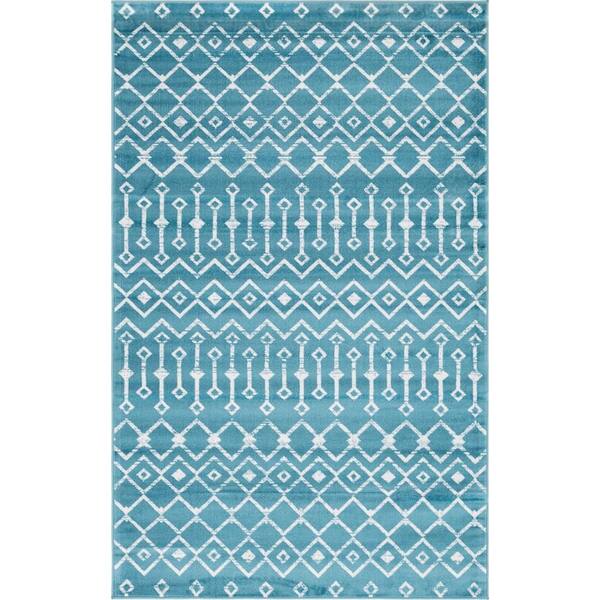 Unique Loom Moroccan Trellis Teal 10 ft. 8 in. x 16 ft. 5 in. Area Rug