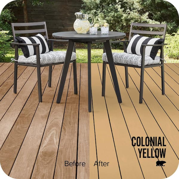 BEHR DECKplus - 1 gal. #SC-139 Colonial Yellow Solid Color Waterproofing Exterior Wood Stain