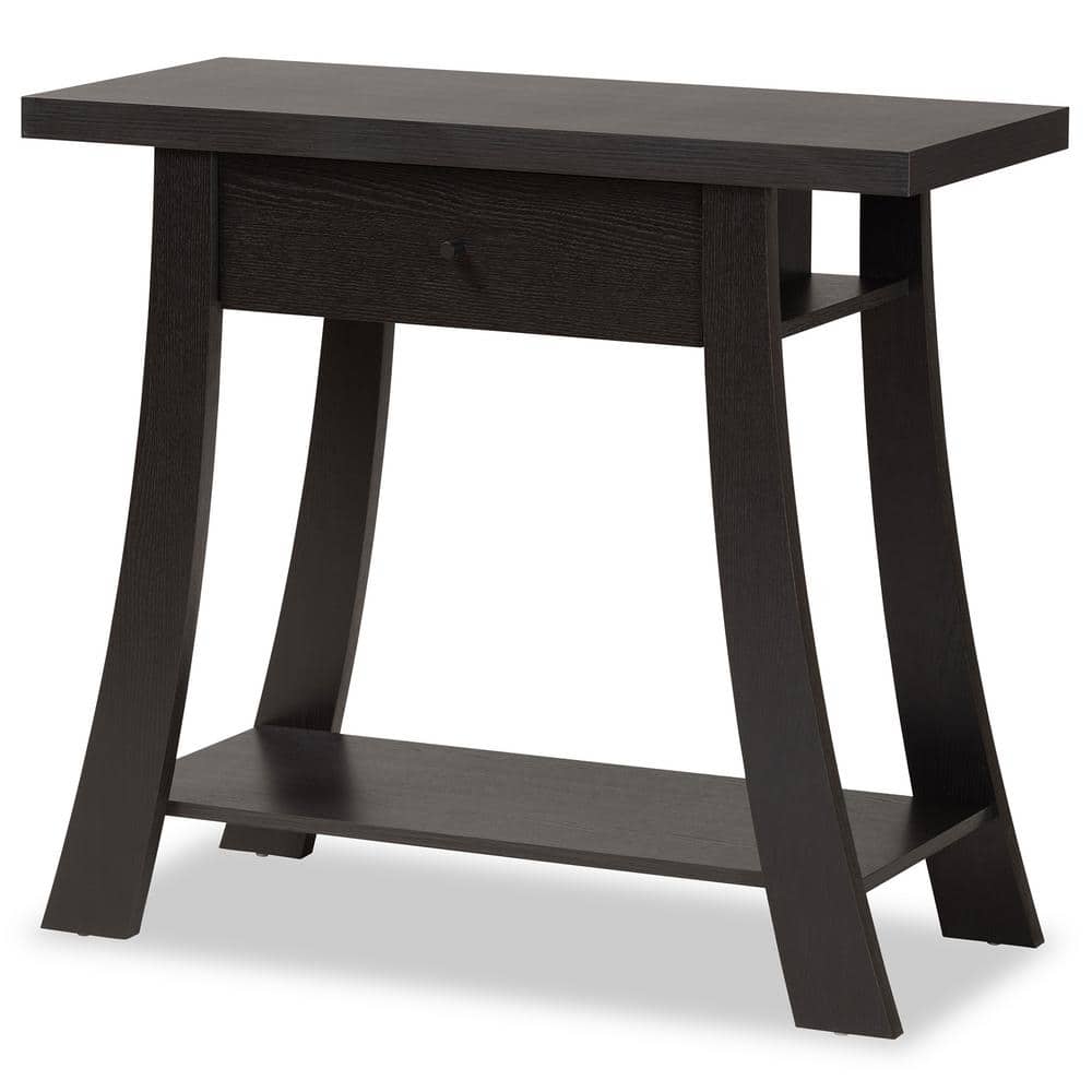 Baxton Studio Herman 35.4 in. Rectangle Dark Brown Wood Console Table 190-11324-HD - The Home Depot