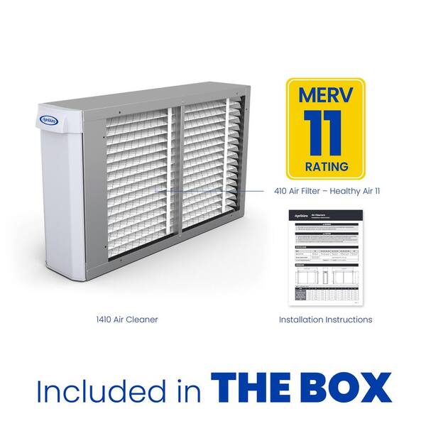 AprilAire Electrostatic MERV 11 Whole House Air Purifier in Gray with 16 in. x 25 in. Nominal Filter 1410 The Home Depot