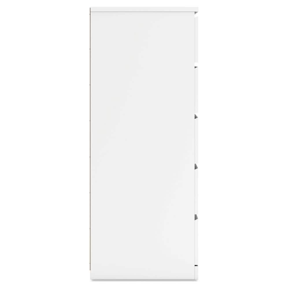 White Modern 5-Drawer Tall Dresser with Ball Bearing Glides