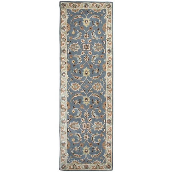 Unbranded Sareena Blue 2 ft. 6 in. x 8 ft. Floral Wool Area Rug