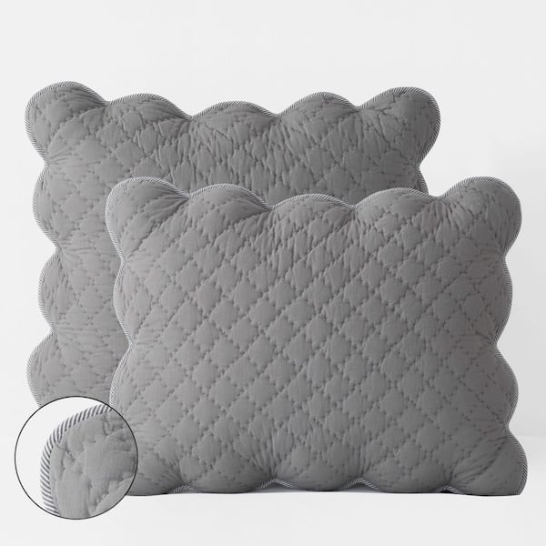 Company Cotton Scallop Linen Patchwork Quilt Sham