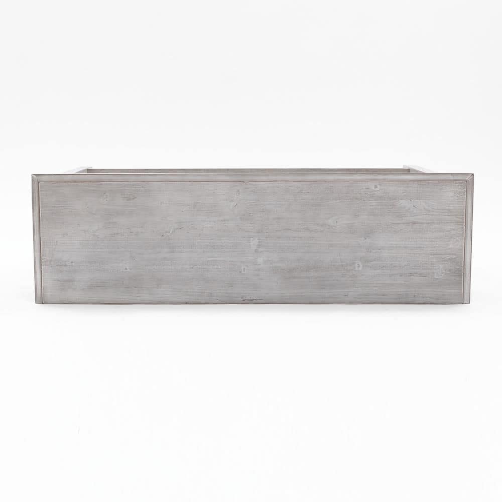 Gray Wood Console Table with Storage and Shelf
