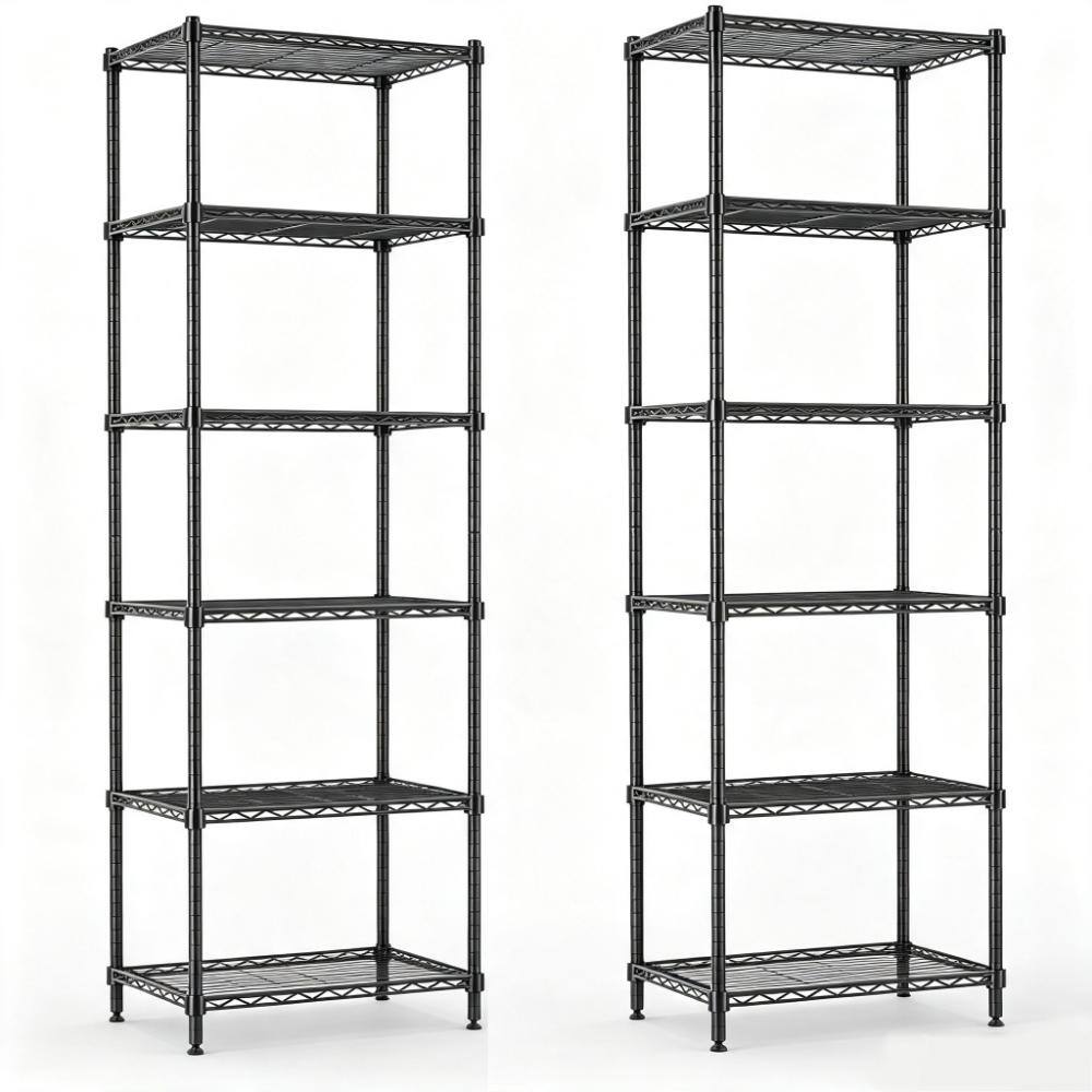 "2-Pack 24""Lx18""Wx73""H 6-Tier Wire Shelving Storage Shelving Unit Carbon Steel Rack, 1200 LBS Detachable Wire Rack" price history on PriceWatchPro