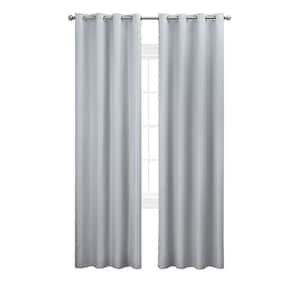 Ultimate Light Gray Blackout Grommet Curtain - 52 in. W x 96 in. L (2-Panels)