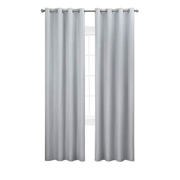 Nautica Ultimate Light Gray Blackout Grommet Curtain - 52 in. W x 96 in. L (2-Panels)