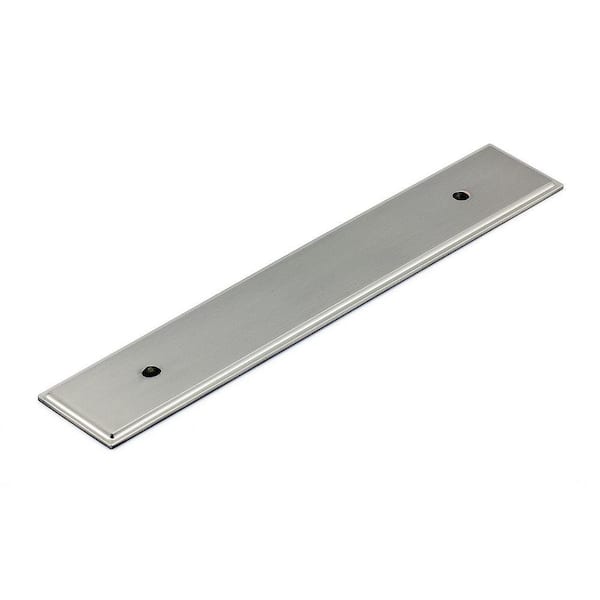 Richelieu Hardware Tremblant Collection 5 1/16 in. (128 mm) Brushed Nickel Transitional Cabinet Backplate for Pull