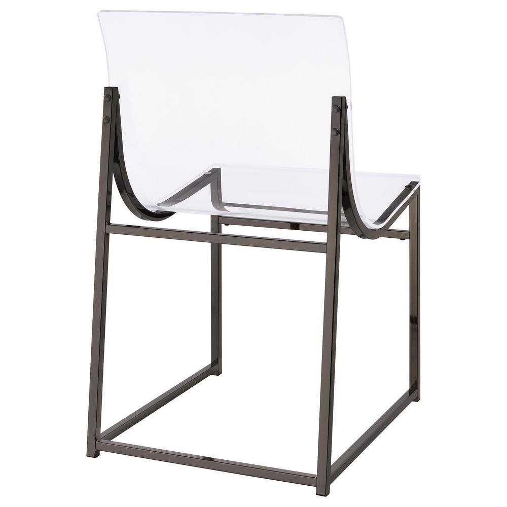 Adino Clear Acrylic and Black Nickel Side Chairs Set of 2