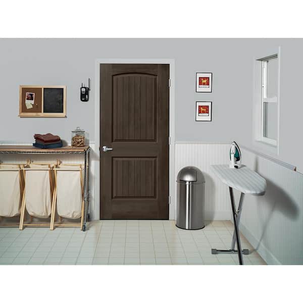 JELD-WEN 28 in. x 80 in. Santa Fe Espresso Stain Right-Hand Molded
