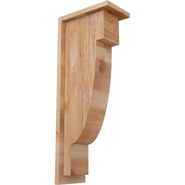 Ekena Millwork 6 in. x 10 in. x 26 in. Western Red Cedar Alpine Rough Sawn Corbel with Backplate