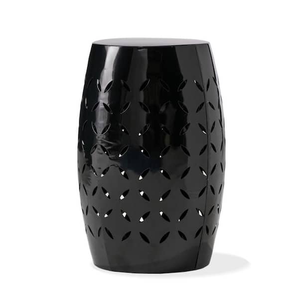 Miscool Anky Black Round Iron 17.75 in. H Outdoor Side Table