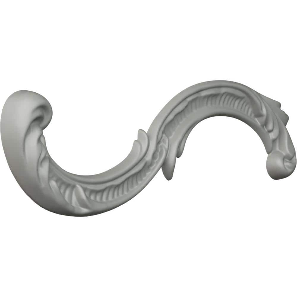 Primed White Urethane Scroll Applique Onlay, 12.25"