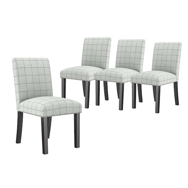 Handy Living Schmitz Upholstered Dining, Nailhead Dining Chairs Set Of 4 Black