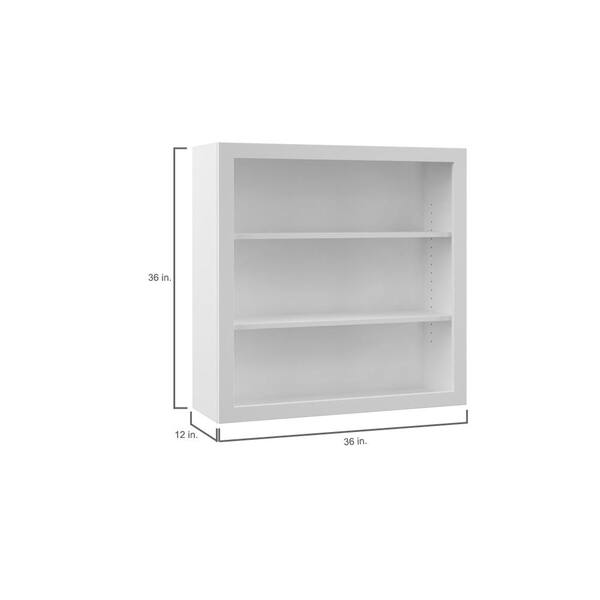 Hampton Bay Designer Series Melvern Assembled 36x30x12 in. Wall Open Shelf Kitchen Cabinet in White