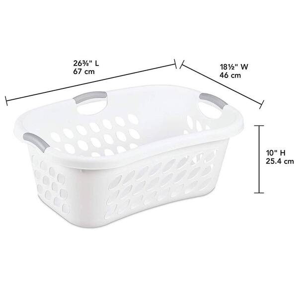 Laundry Basket Clothes Washing Hamper Large White Plastic Carry Linen Bin 6 Pack 