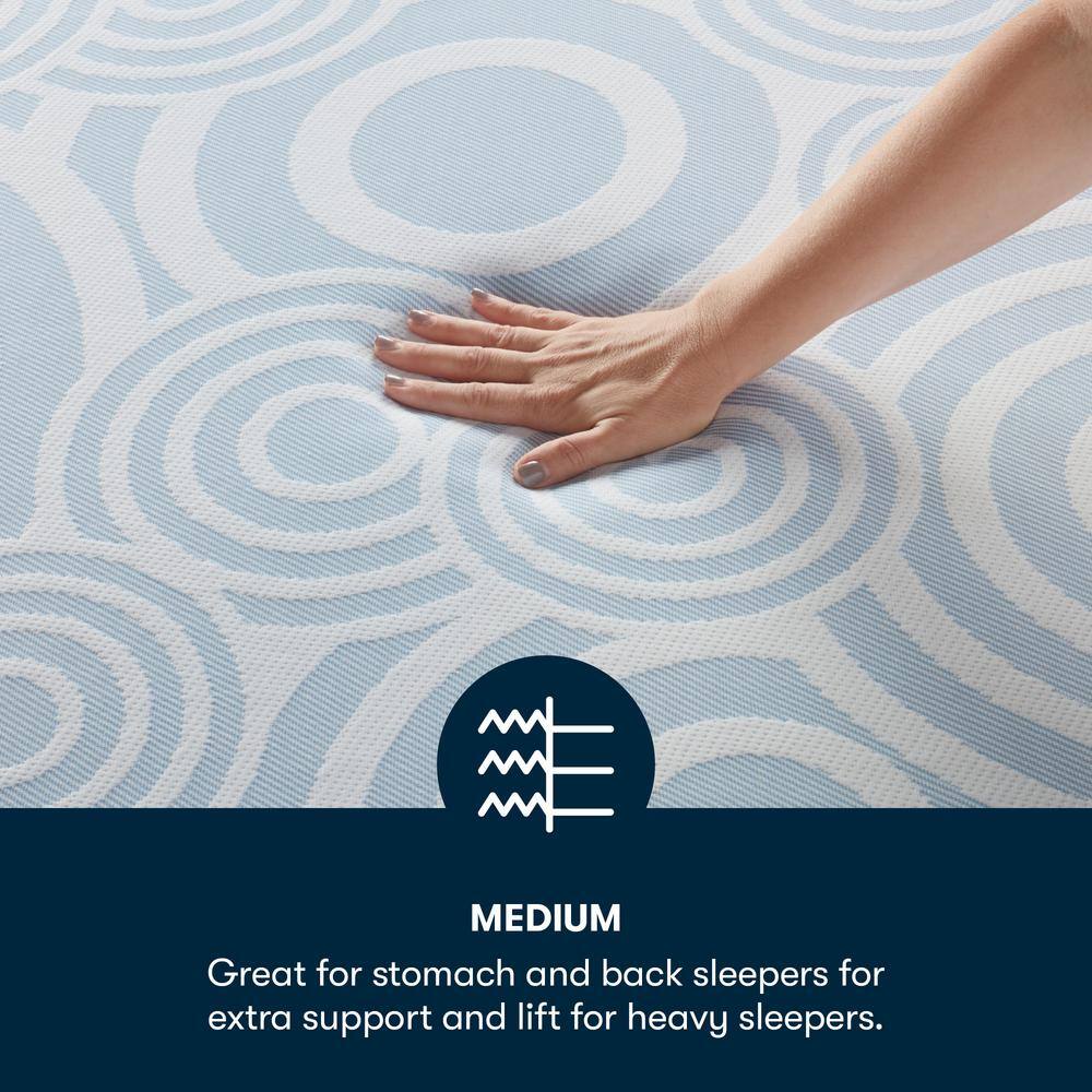California King 12" Gel Memory Foam Mattress in White and Dark Blue