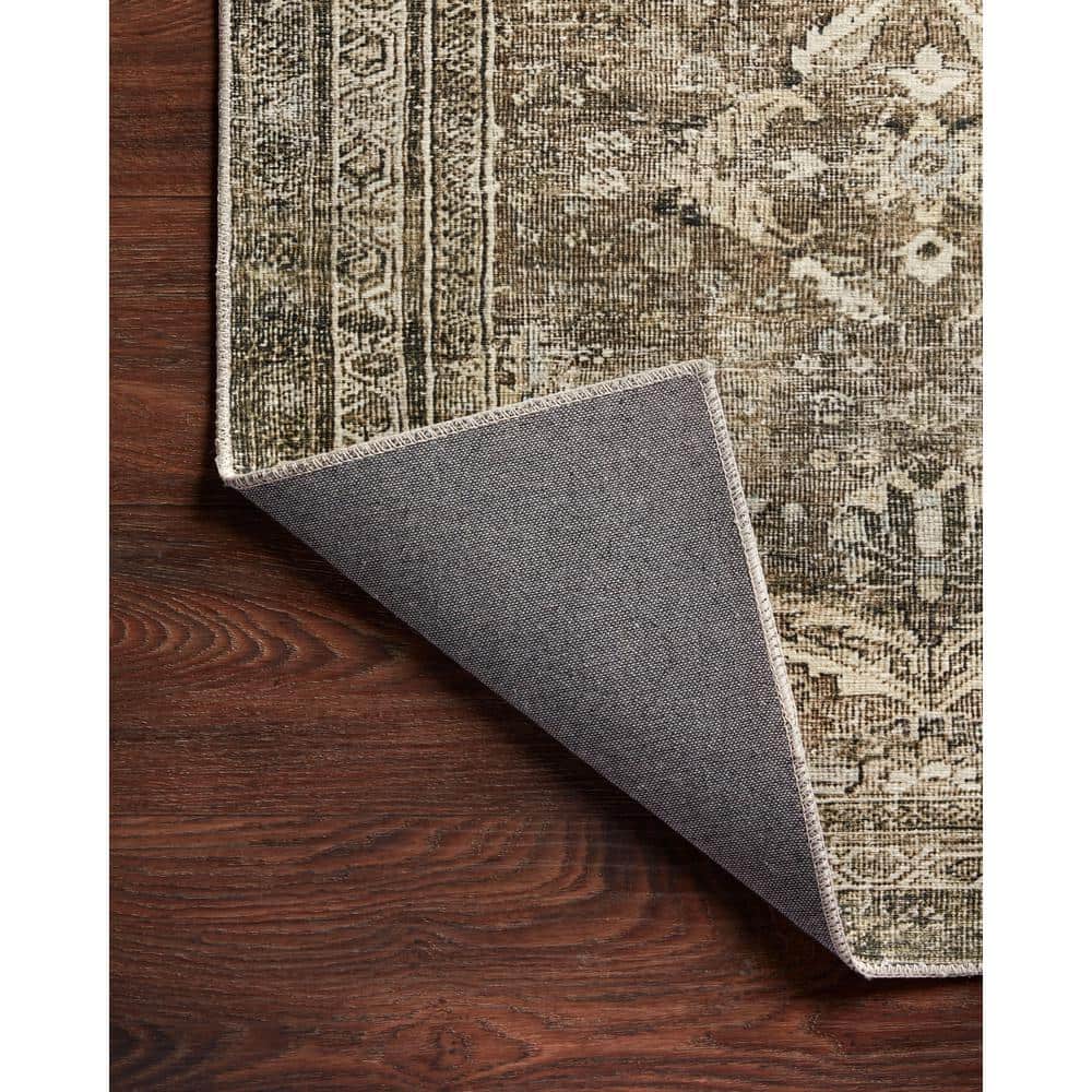 Layla Antique Moss Rectangular Synthetic Reversible Rug 2' x 5'