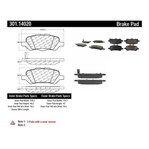 Centric Parts Disc Brake Pad Set 2009-2015 Toyota Venza 2.7L 3.5L