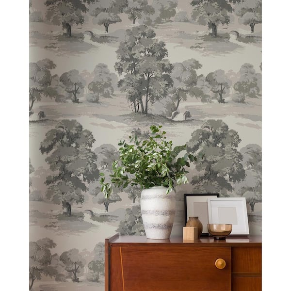 Grey Sherwood Glade Wallpaper Sample