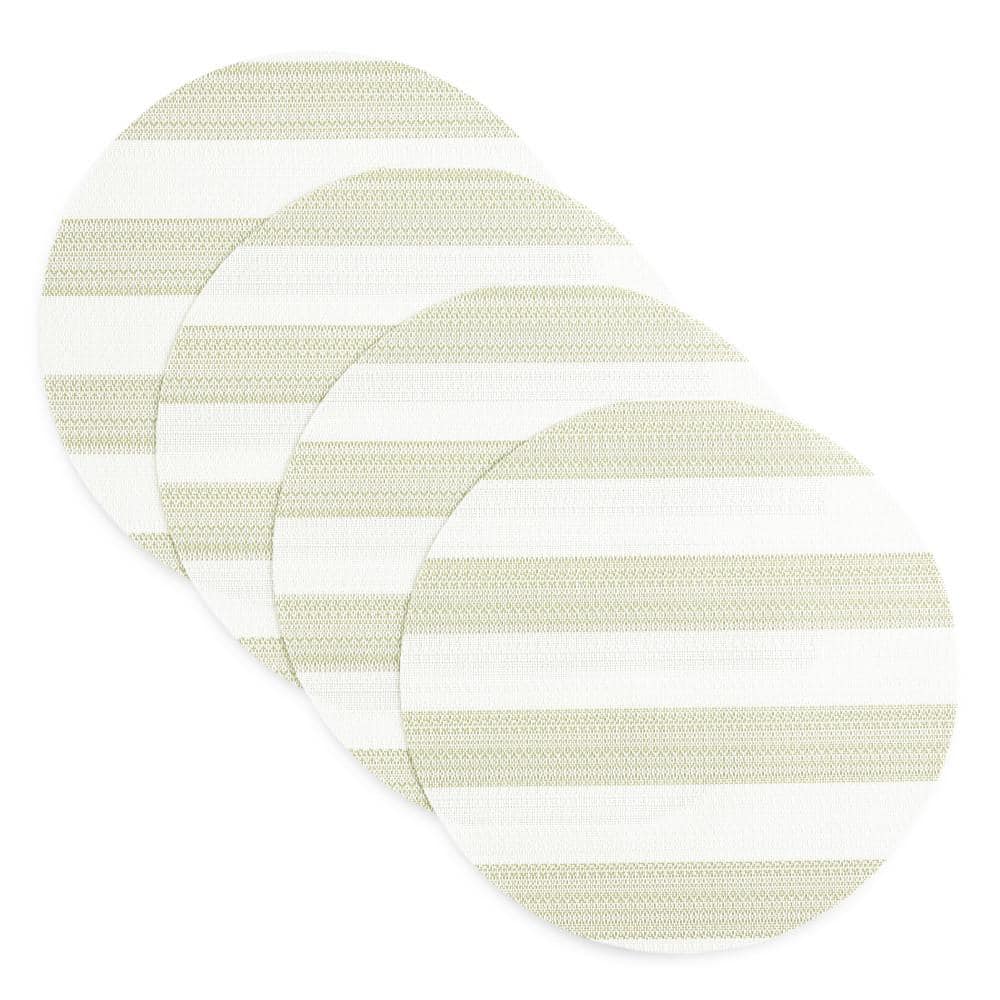 TOWN & COUNTRY LIVING Basic Cabana Stripe 15 in. Green and White