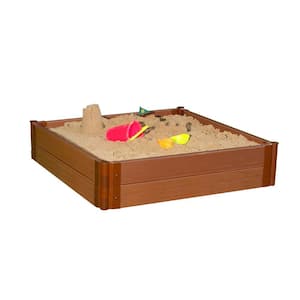 Two Inch Series 4 ft. x 4 ft. x 11 in. Classic Sienna Composite Square Sandbox Kit