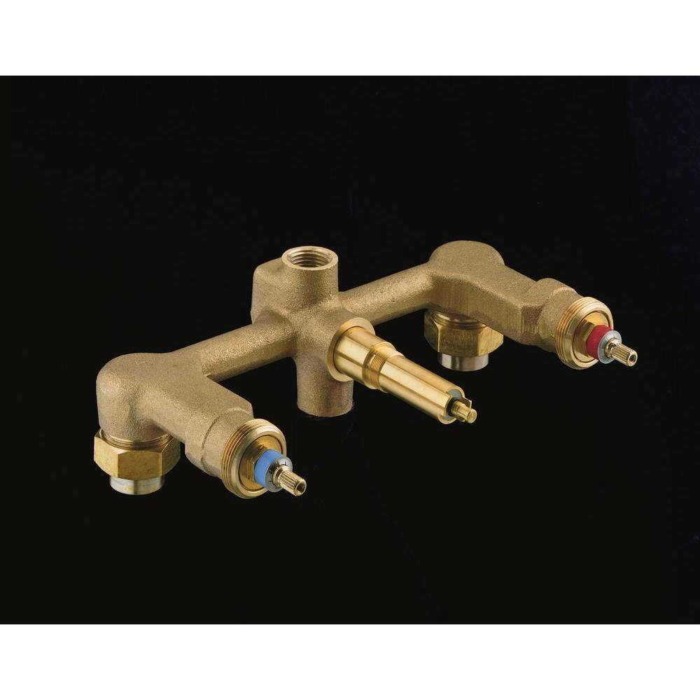 Brass 1/2" Ceramic In-Wall Three-Handle Valve System